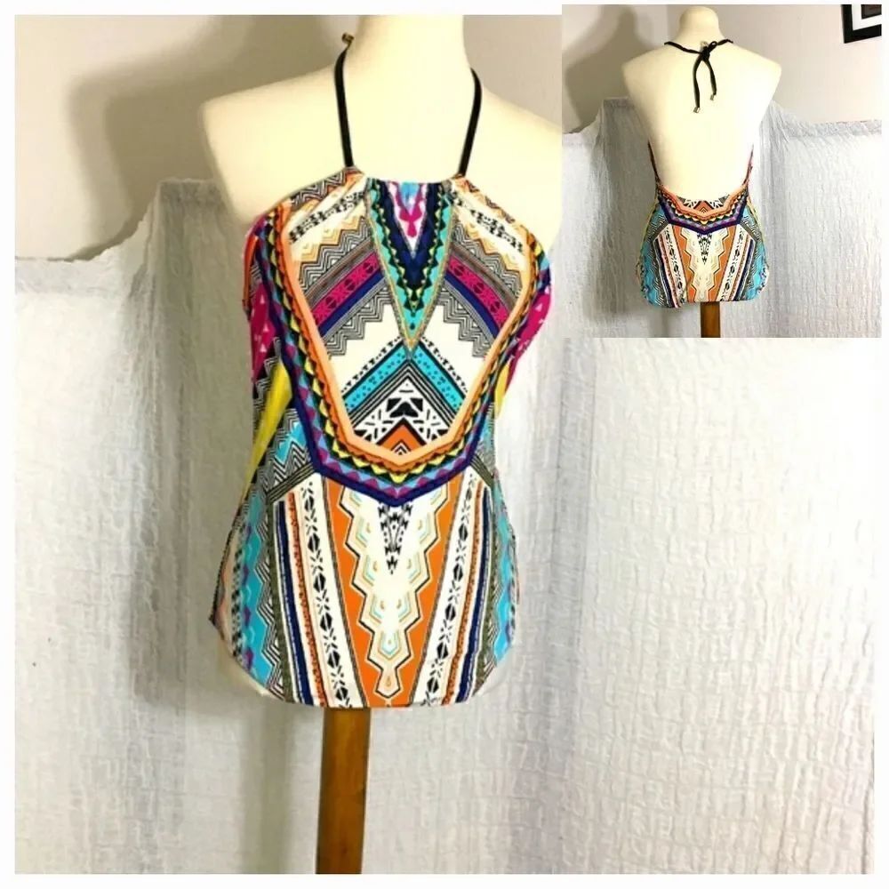Gibson Latimer Colorful Boho One Piece Swimsuit Size L